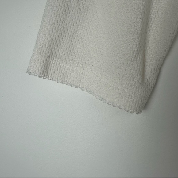 Miss Elaine Nightgown Size Medium White Embroidered Waffle Knit Peasant - Picture 4 of 7